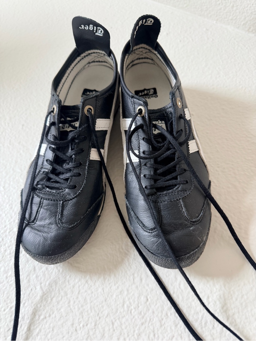 Onitsuka Tiger by Asics Kids Black with White Stripes Lace-Up Sneakers